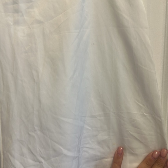 Nasty Gal Crisp White Trousers High Waist Pants Size 6 Wide Leg - Picture 9 of 11